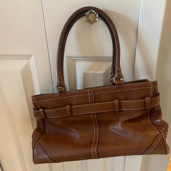 Vintage Coach Hampton brown leather satchel bag - Picture 2 of 4